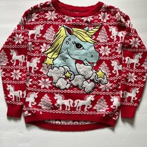 Christmas Unicorn Sweater. Size S.
